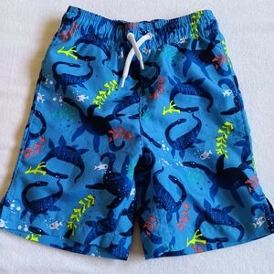 Place Kids Swim Trunks Sz 4T - Blue with Sea Creatures